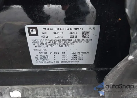 2021 Buick Encore Gx Awd Select from USA, damaged, VIN KL4MMESL4MB115943